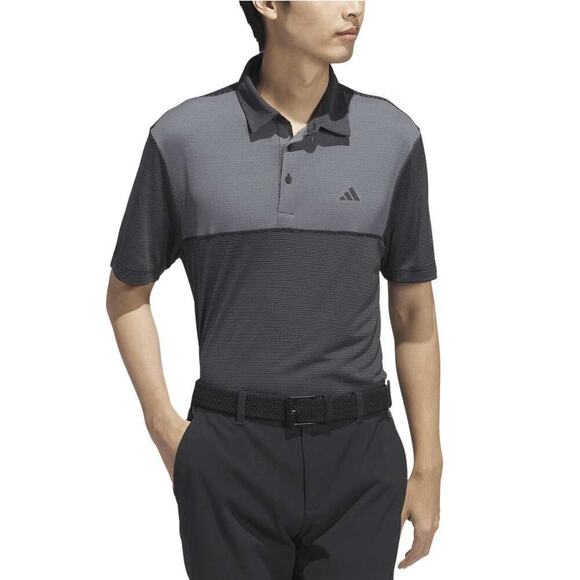 Adidas Color Block Golf Polo Black Gray Medium NWT - Picture 1 of 6